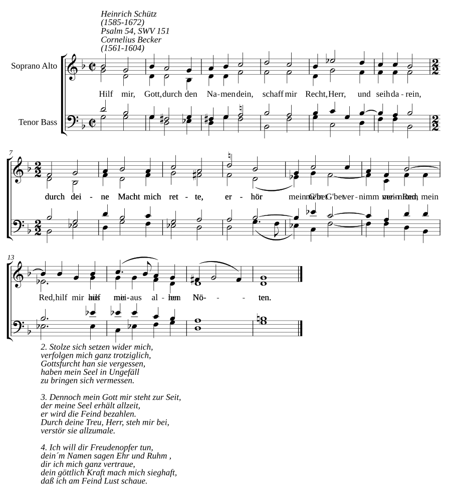 Помоги мне, Боже, именем Твоим (Hilf mir, Gott, durch den Namen dein). SWV 151