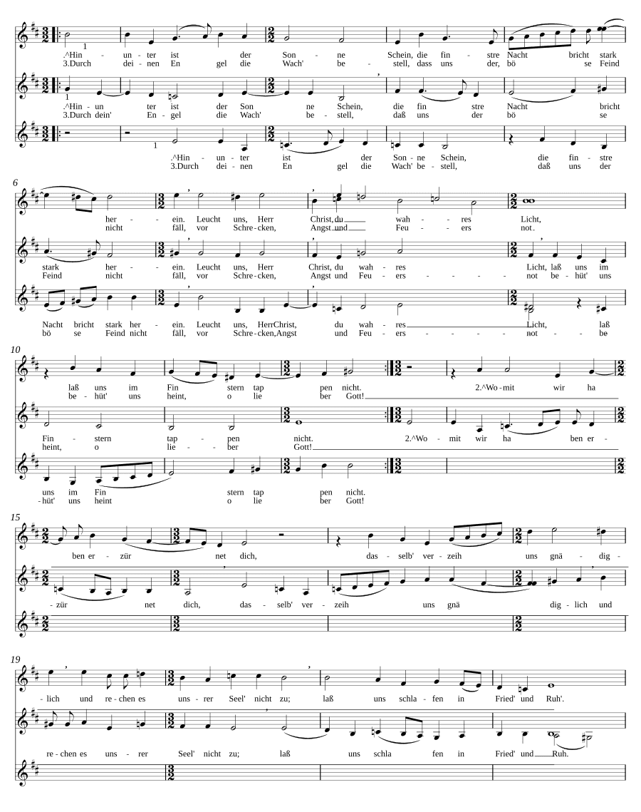 Заходит солнце (Hinunter ist der Sonne Schein)
