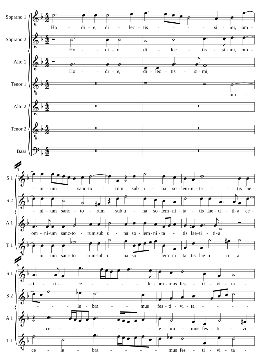 Сегодня, возлюбленные, всех святых (Hodie, dilectissimi, omnium sanctorum)