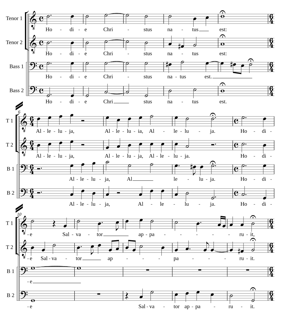 Сегодня Христос рожден, a 4 (Hodie Christus natus est a 4)