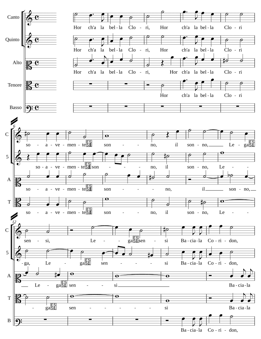Когда у прекрасной Клори (Hor ch'a la bella Clori)