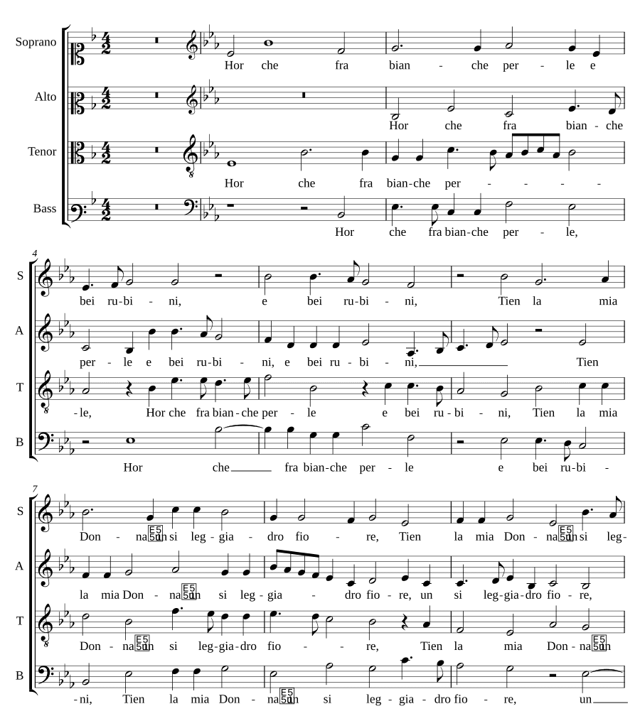 Сейчас, когда среди белых жемчужин (Hor che fra bianche perle)