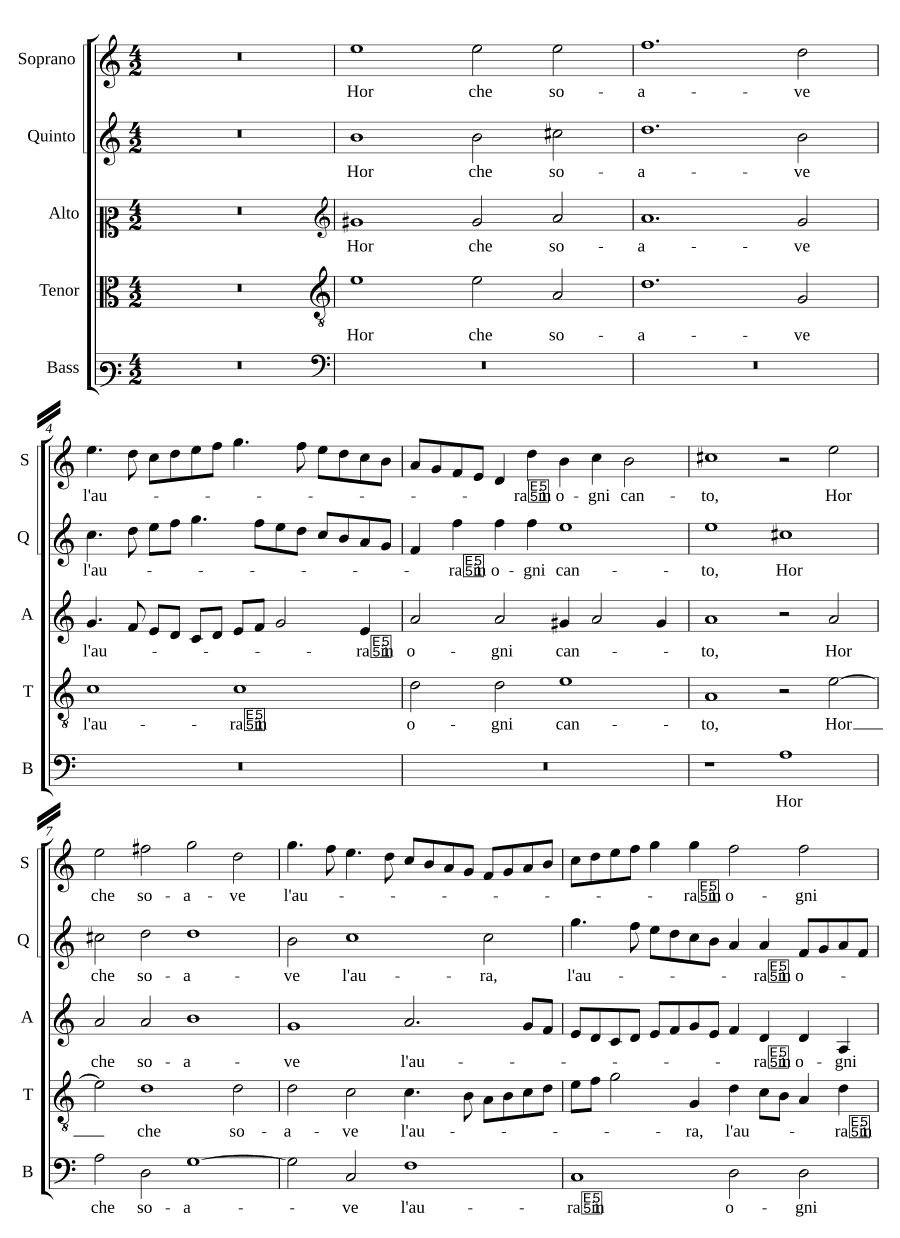 Когда нежный ветер (Hor che soave l'aura)