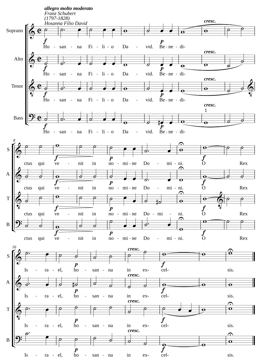 Осанна Сыну Давидову, D696:1 (Hosanna Filio David, D696:1)