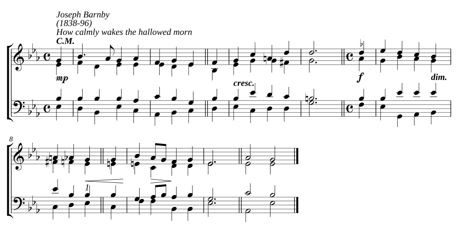 Как спокойно просыпается священное утро (How calmly wakes the hallowed morn)