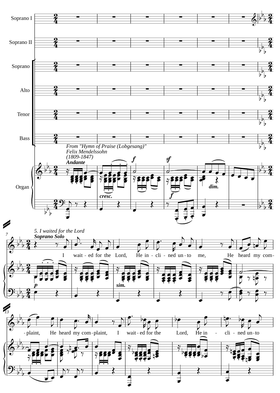 Гимн хвалы: № 5 - Я ждал Господа (Hymn of Praise: No. 5 - I waited for the Lord)