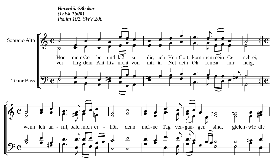 Услышь мою молитву и прими её (Hör mein Gebet und lass zu dir, SWV 200)