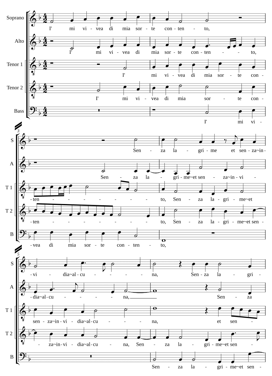 Я жил доволен судьбой моей (I' mi vivea di mia sorte contento)