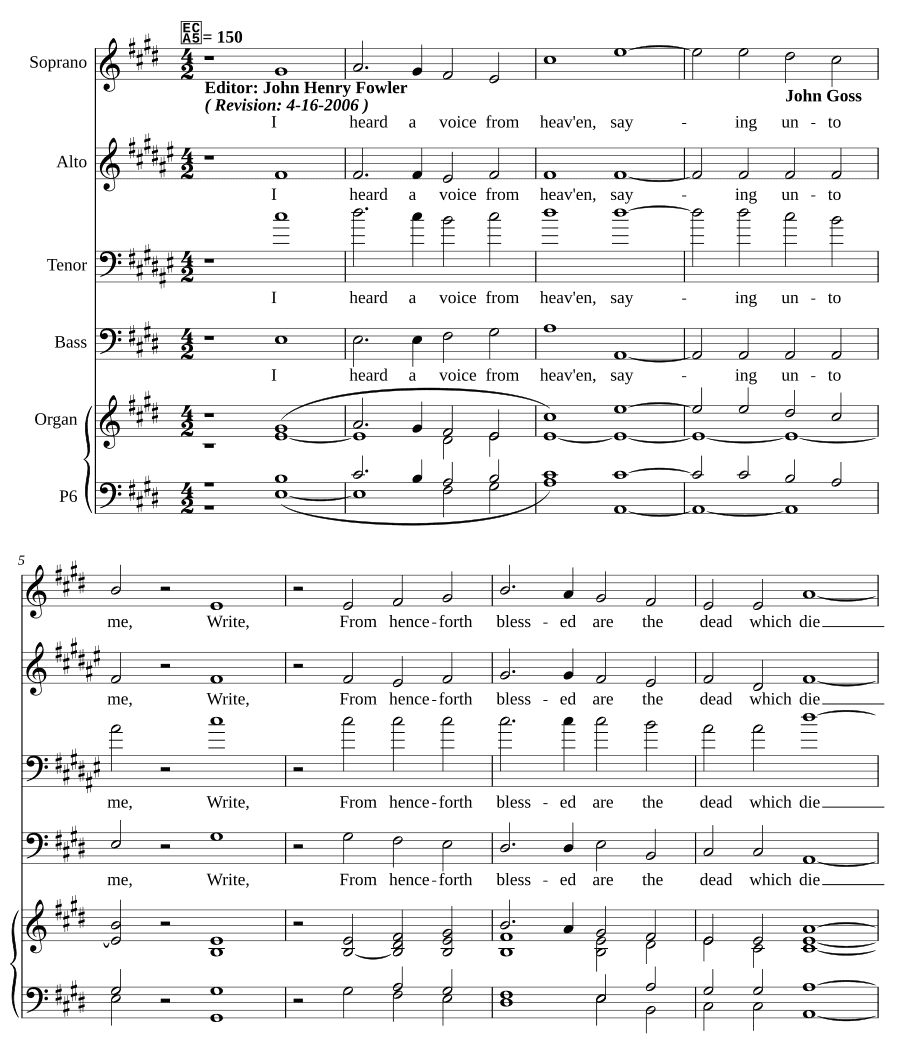 Я слышал голос с небес (I heard a voice from heaven)