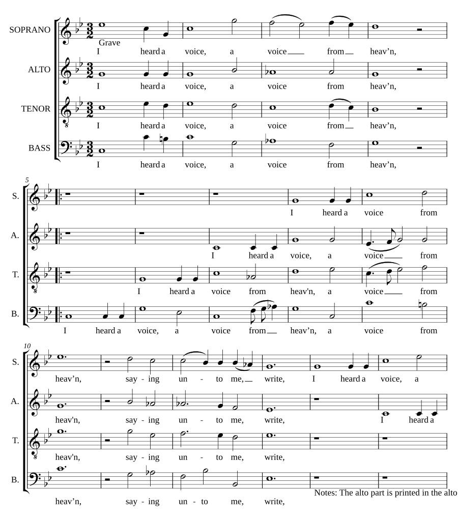 Я услышал голос с небес (I heard a voice from heaven)