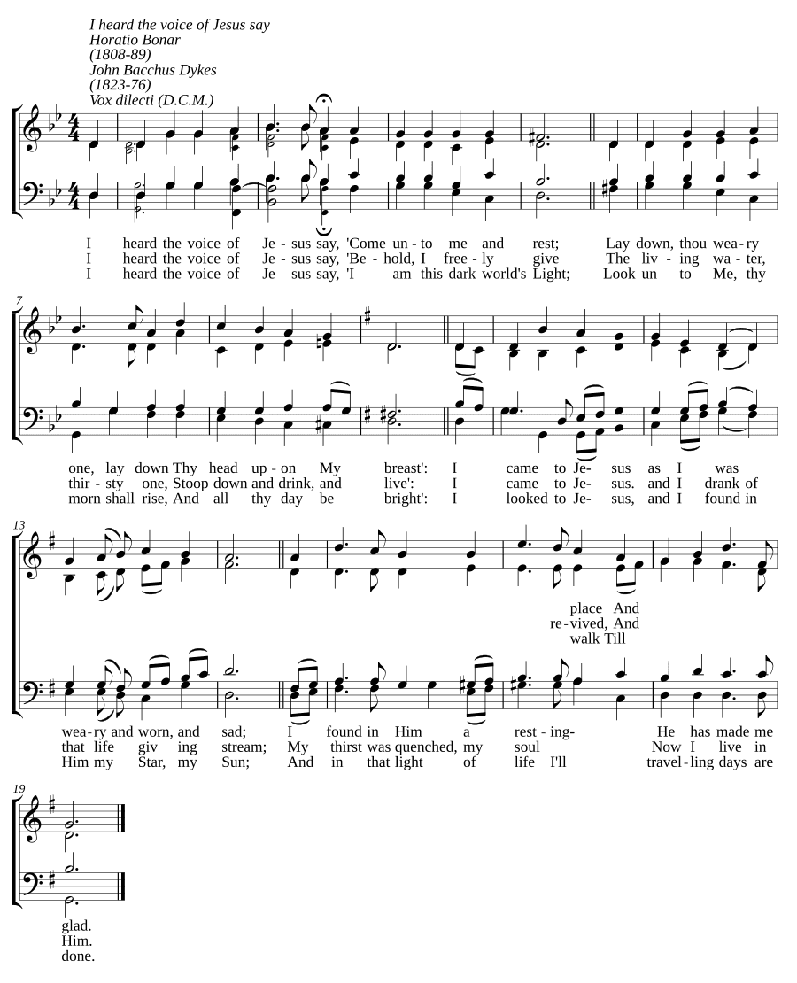 Я услышал голос Иисуса (I heard the voice of Jesus say)