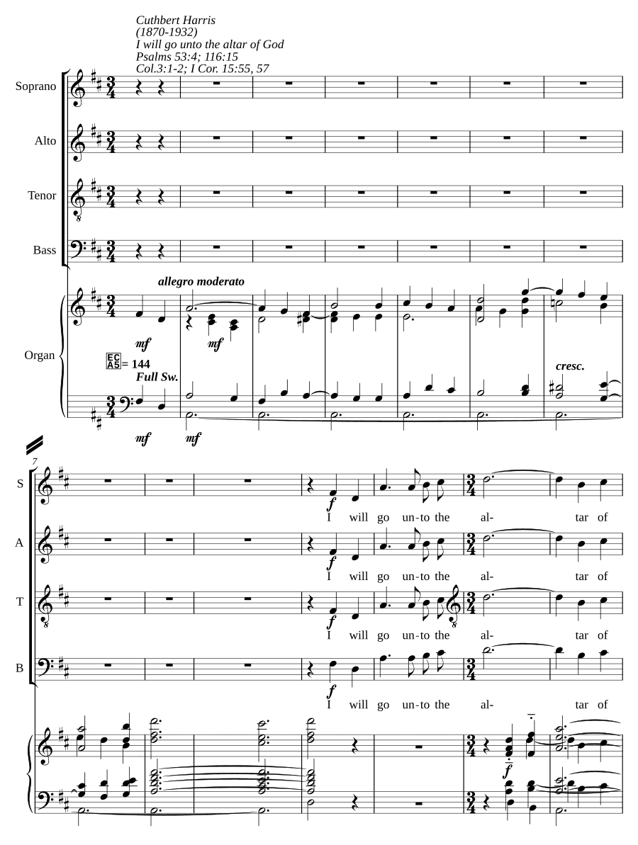 Я пойду к алтарю Божьему (I will go unto the altar of God)
