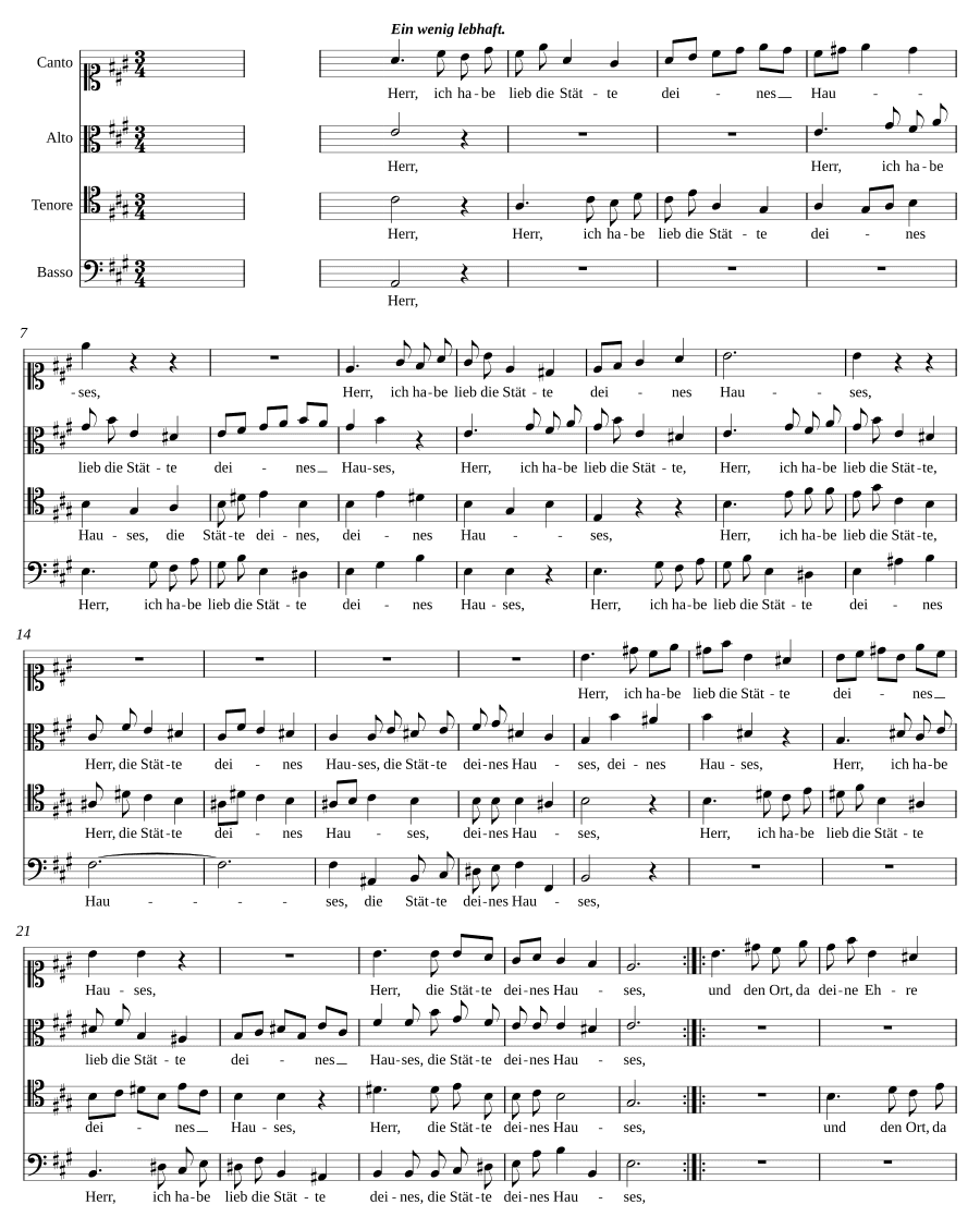Я возлюбил место дома Твоего (Ich habe lied die Stätte deines Hauses)