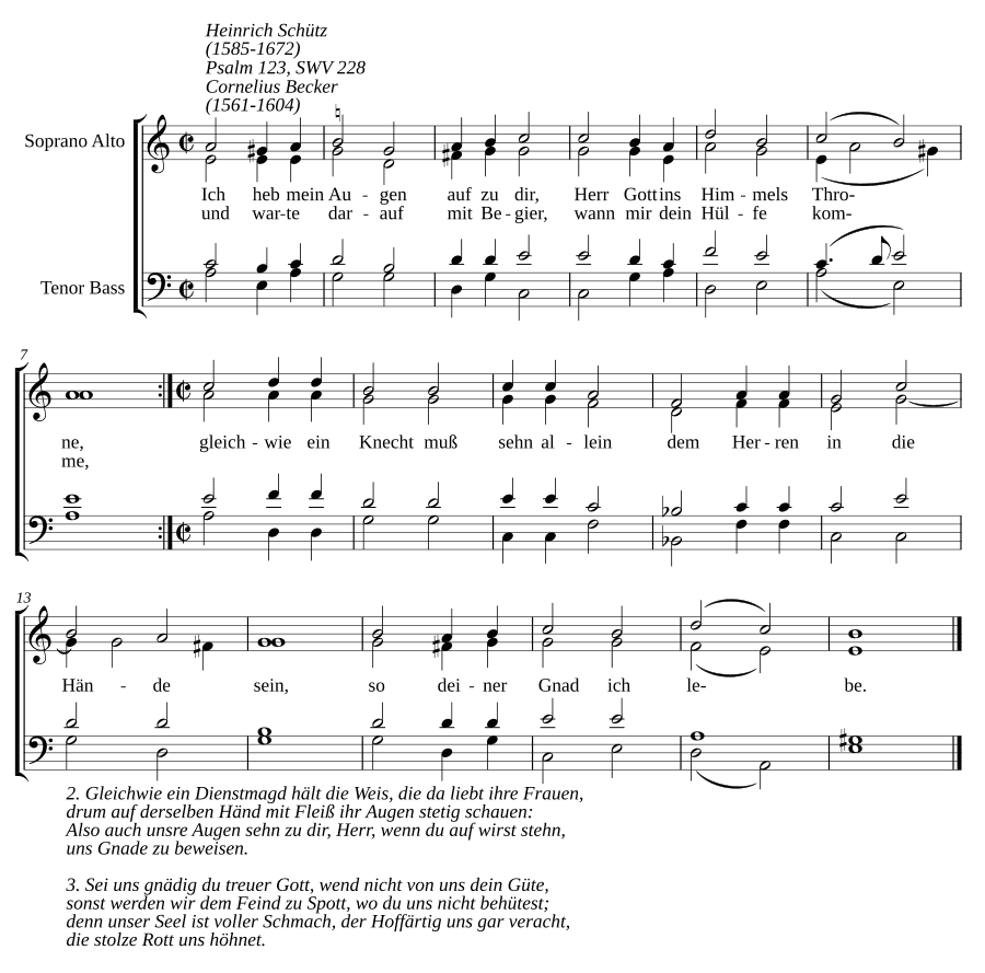 Я возношу очи мои к Тебе (Ich heb mein Augen auf zu dir, SWV 228)