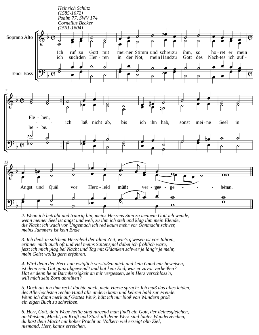 Я взываю к Богу голосом моим (Ich ruf zu Gott mit meiner Stimm, SWV 174)