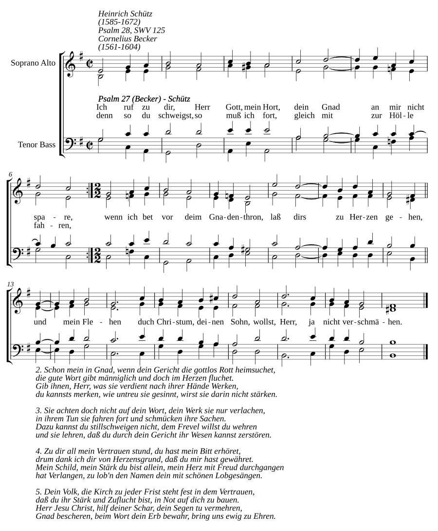 Я взываю к Тебе, Господи Боже мой, прибежище мое (Ich ruf zu dir, Herr Gott, mein Hort, SWV 125)