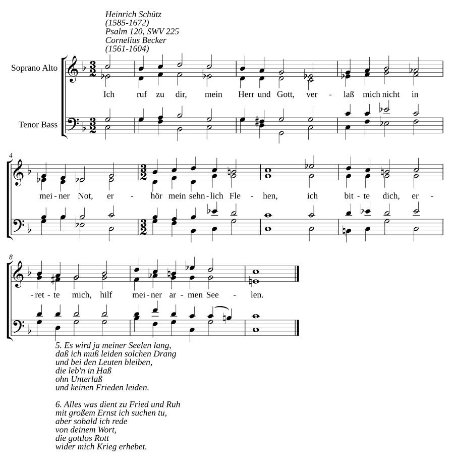 Я взываю к Тебе, Господь и Бог мой (Ich ruf zu dir, mein Herr und Gott, SWV 225)