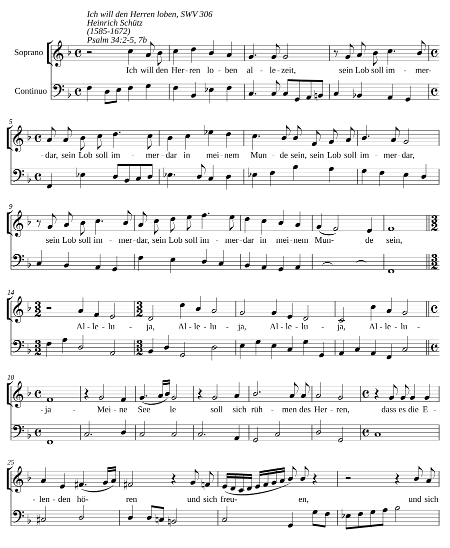 Я всегда буду славить Господа (Ich will den Herren loben allezeit, SWV 306)