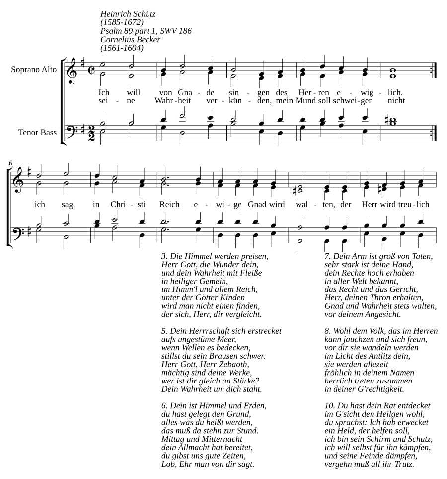 Я буду петь о милости (Ich will von Gnade singen, SWV 186)