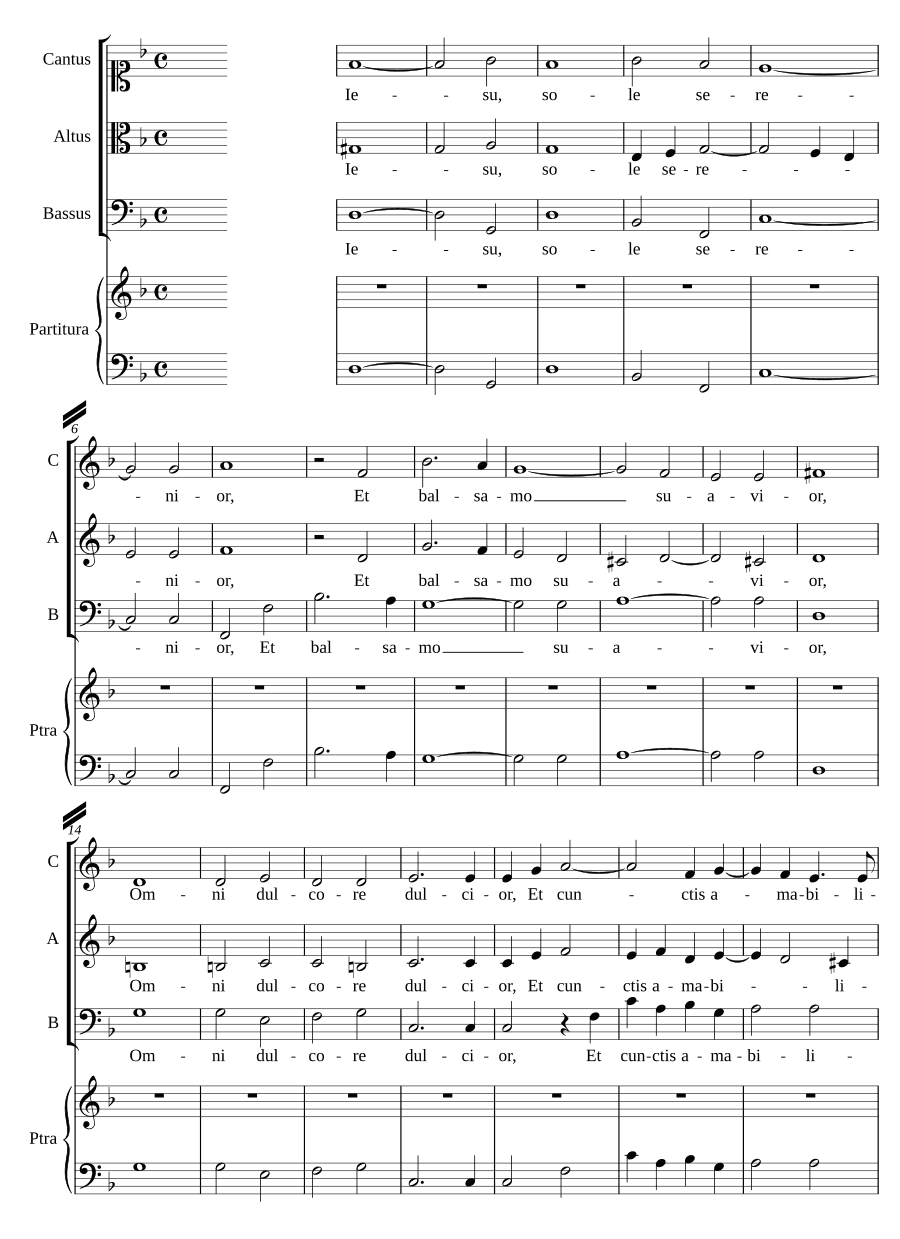 Иисус — более светлый солнца (Iesu sole serenior)