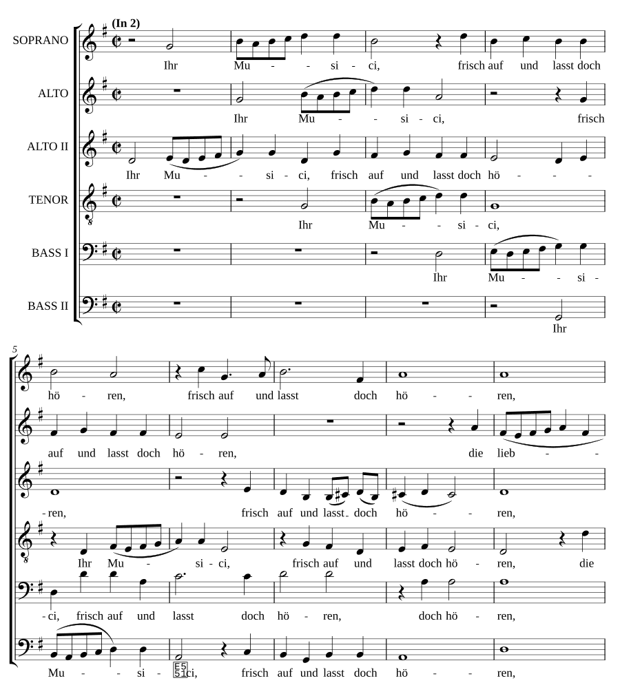 Вы, музыканты, бодрствуйте (Ihr Musici, frisch auf)