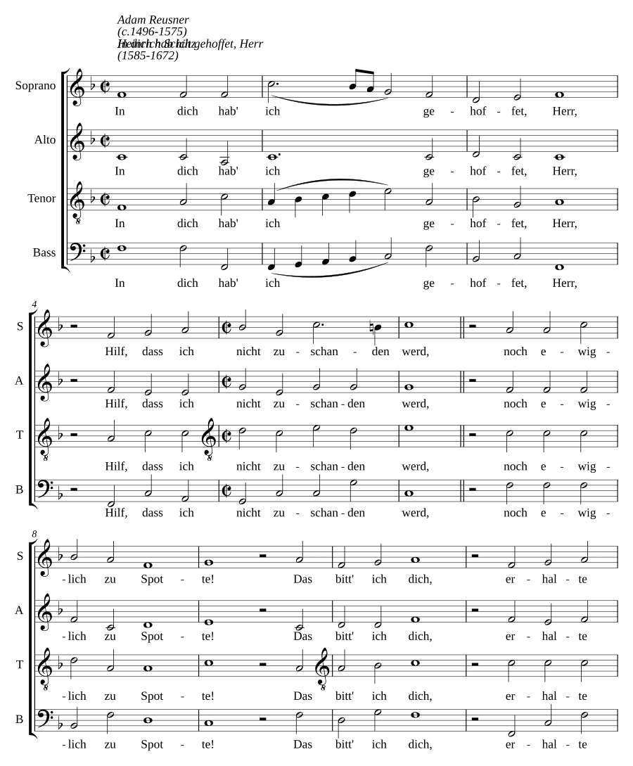 На Тебя уповаю, Господи (In dich hab ich gehoffet, Herr, SWV 446)