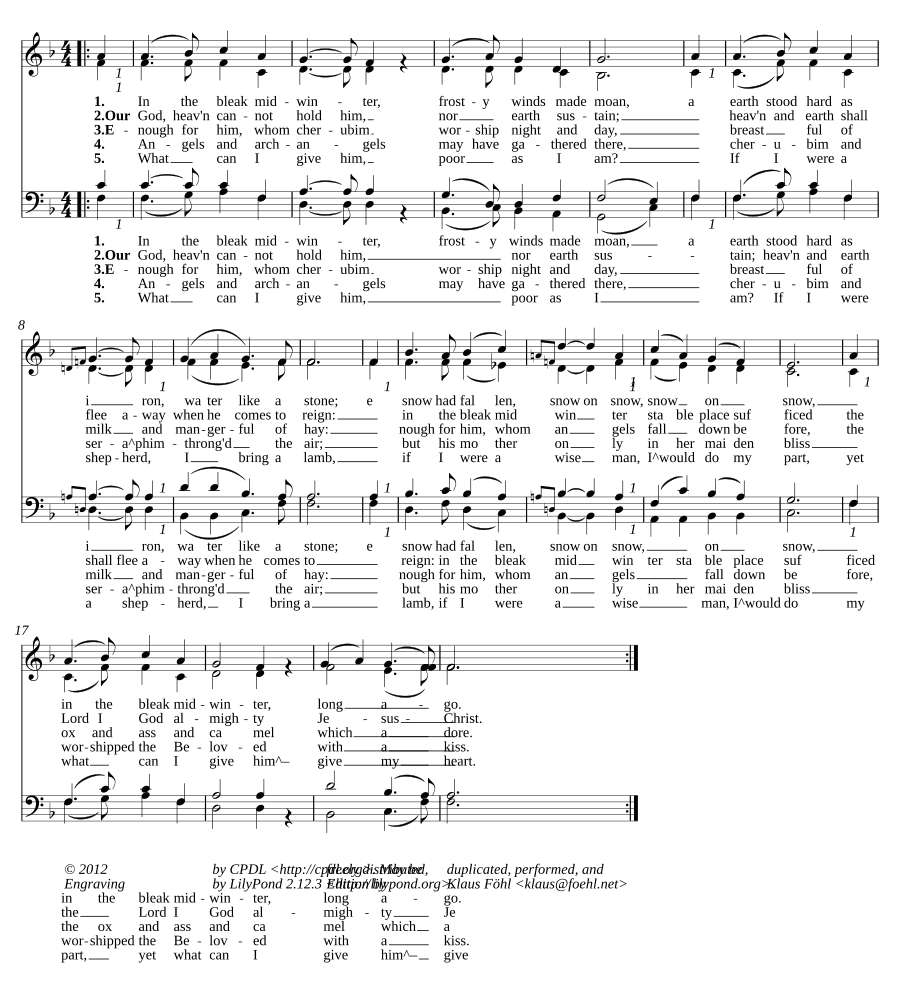 В суровую зимнюю стужу (In the bleak midwinter)