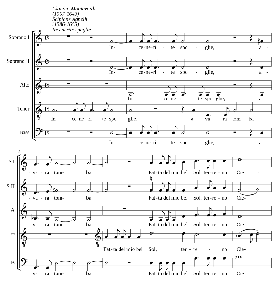 Пепел, алчная могила (Incenerite spoglie, avara tomba)