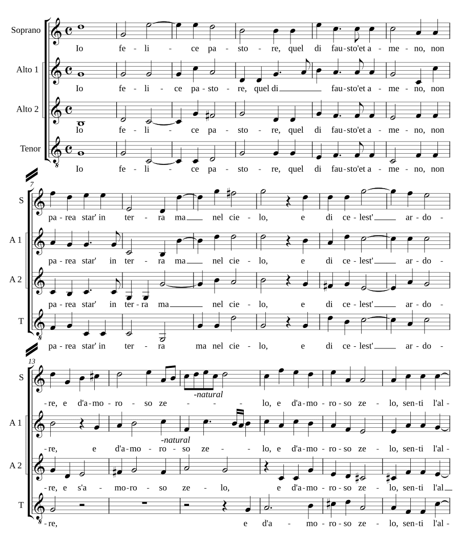 Я счастливый пастух (Io felice pastore)