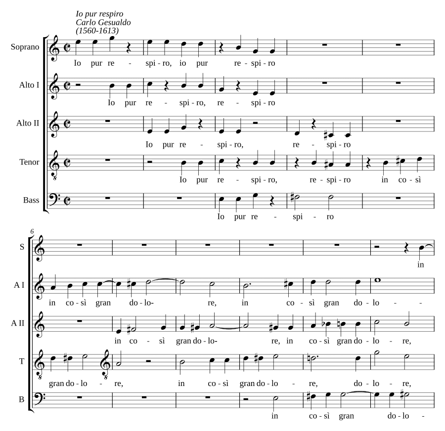 Я всё же дышу в такой большой боли (Io pur respiro in così gran dolore)