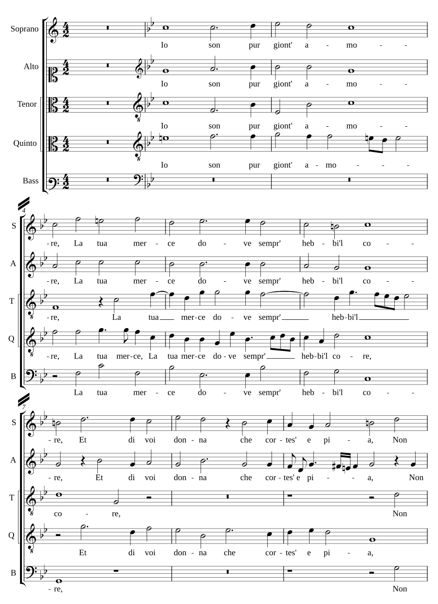 Я тоже пришёл, любовь (Io son pur giont' amore)