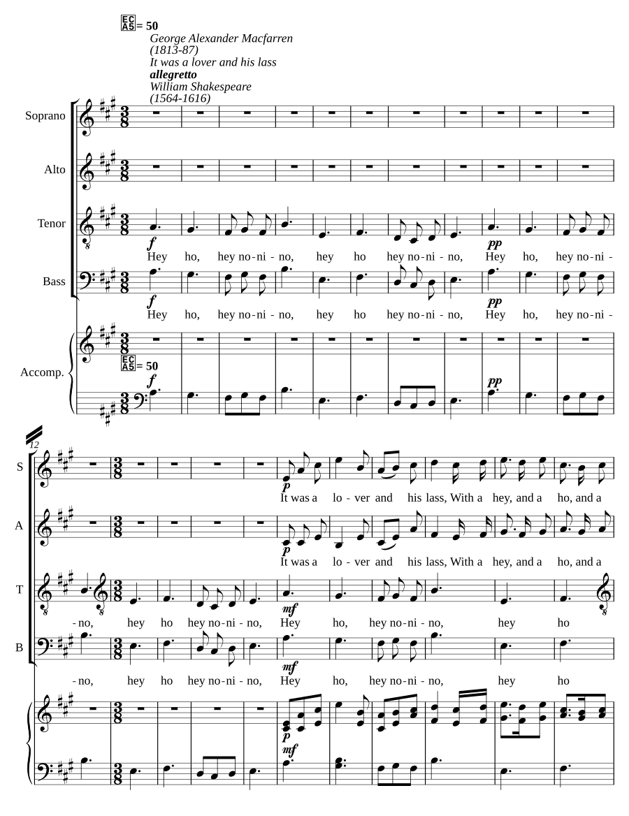 Это был влюбленный и его девушка (It was a lover and his lass)