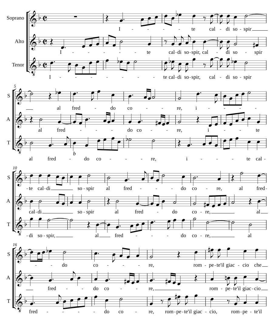 Идите, горячие вздохи (Ite caldi sospir)