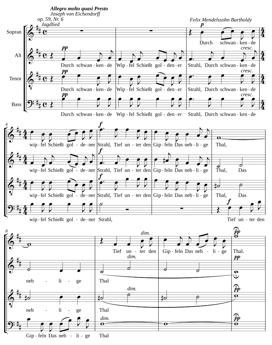 Охотничья песня, соч. 59, № 6 (Jagdlied, Op. 59, No. 6)
