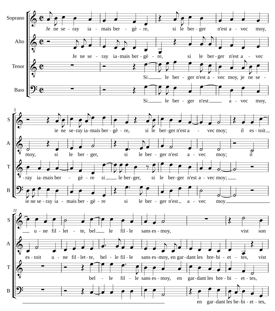 Я никогда не буду пастушкой (Je ne seray jamais bergère)