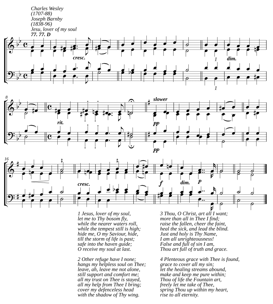 Иисус, возлюбленный души моей (Jesu, lover of my soul)