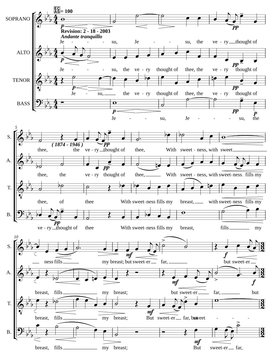 Иисус, сама мысль о Тебе (Jesu, the very thought of thee)