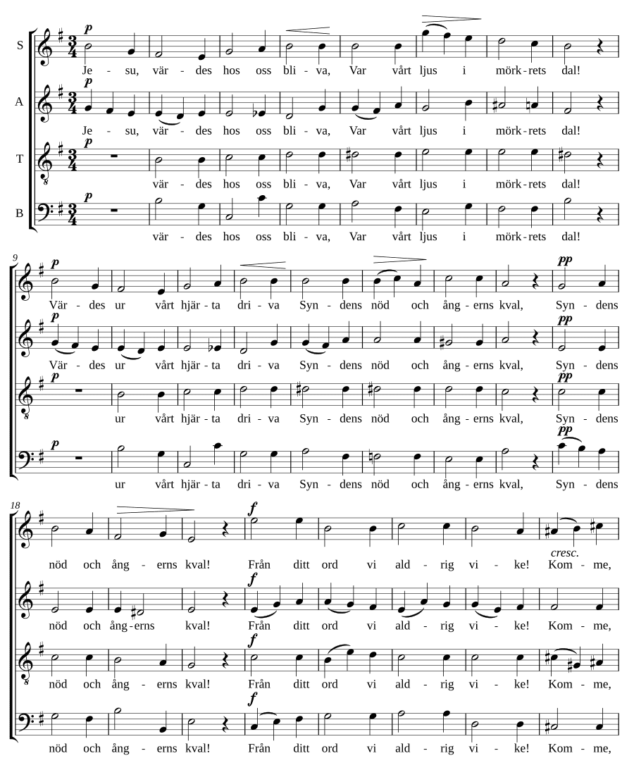 Иисус, будь с нами (Jesu, värdes hos oss bliva)