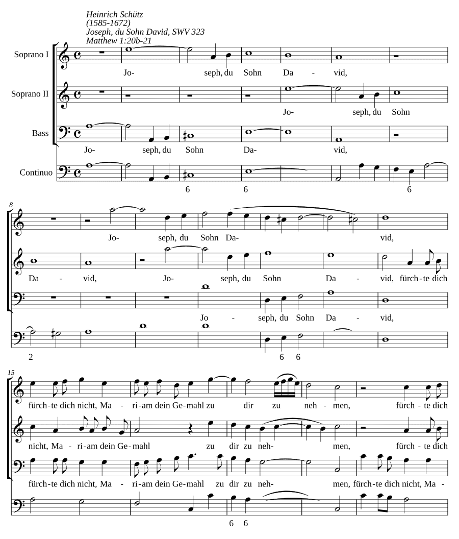 Иосиф, сын Давидов (Joseph, du Sohn David, SWV 323). Генрих Шютц. Вокал