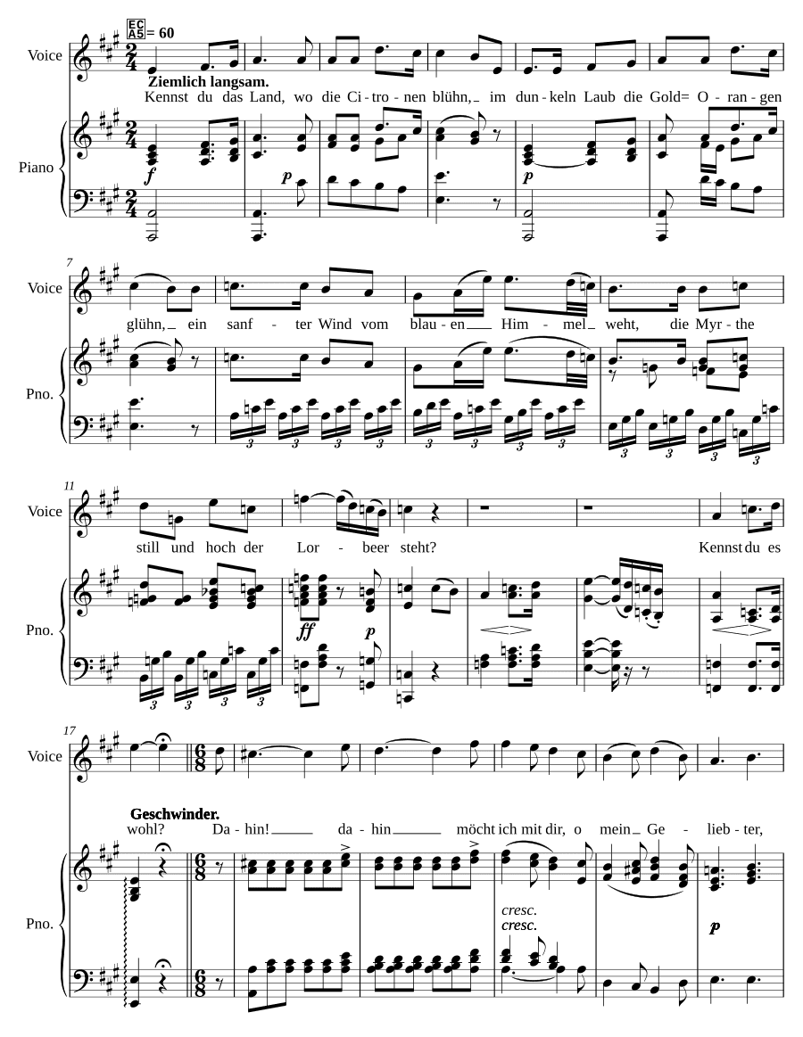Знаешь ли ты край, соч. 75 № 1 (Kennst du das Land, Op. 75 No. 1)