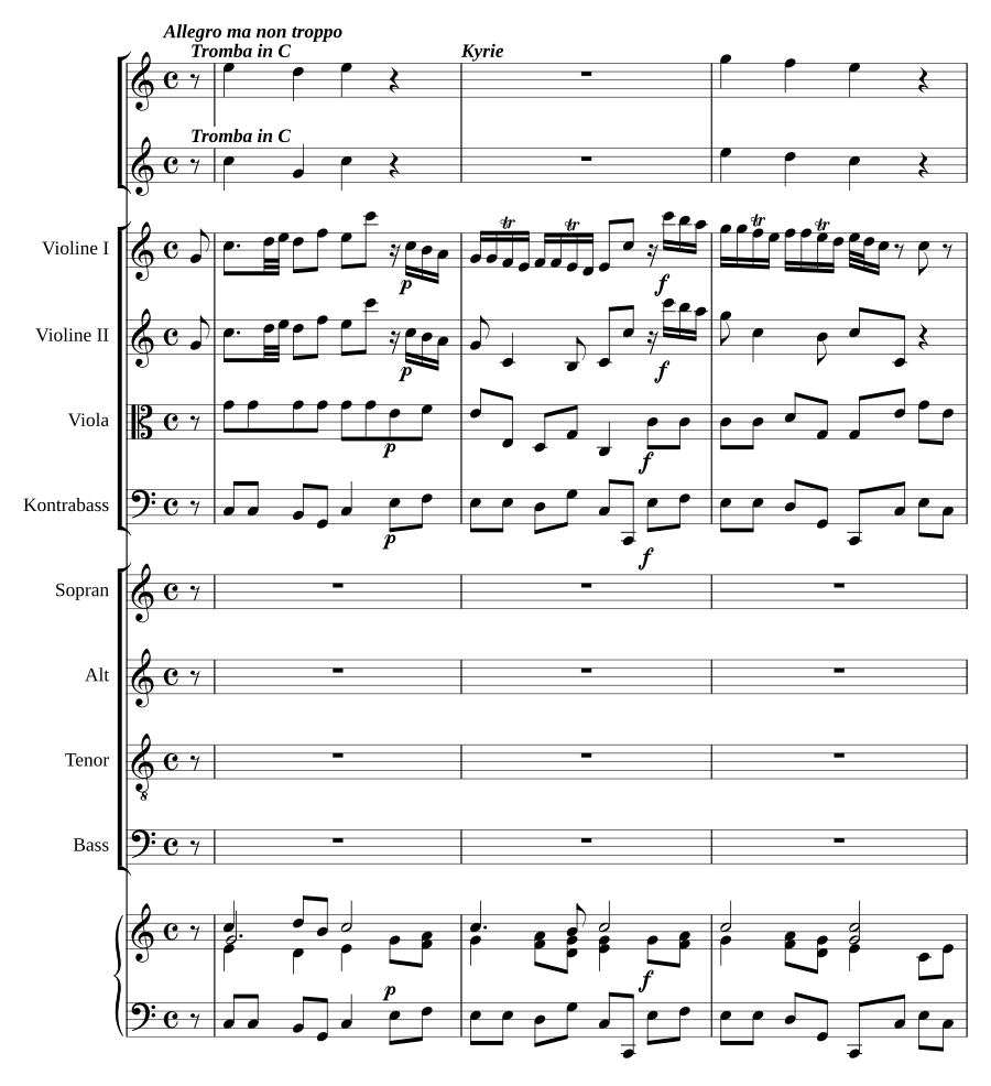 Кирие, Глория, Кредо в до мажоре (Kyrie, Gloria, Credo in C)