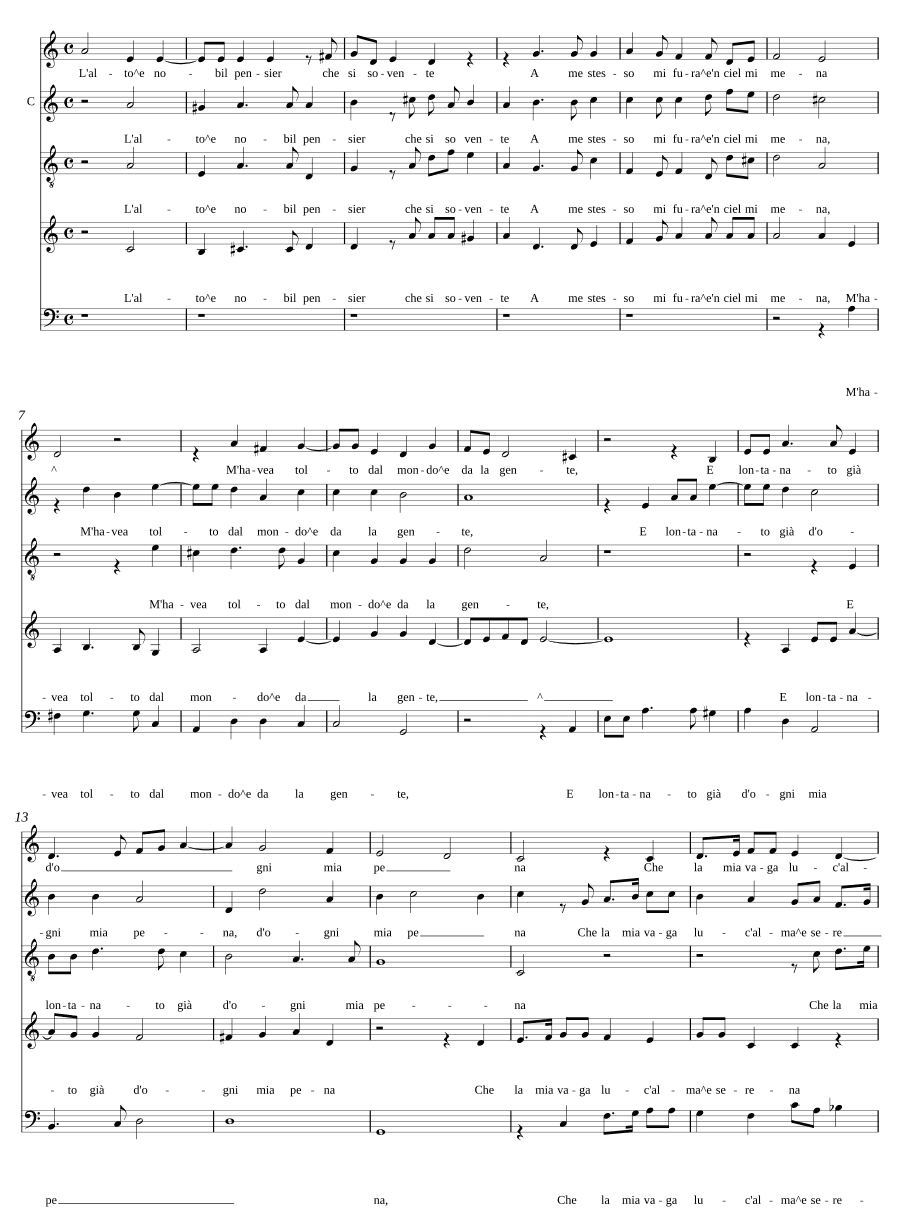 Высокая и благородная мысль (L'alto e nobil pensier)