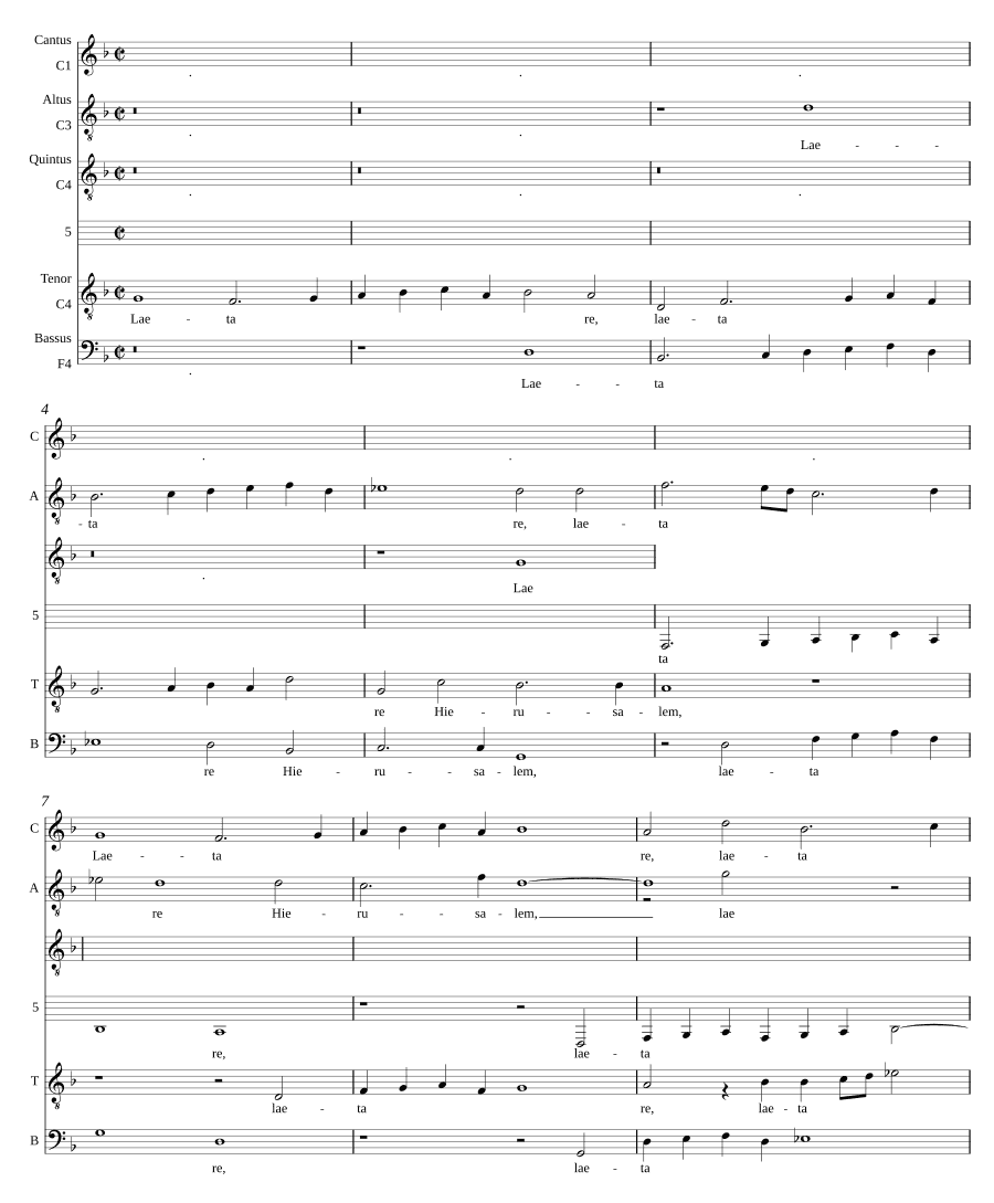 Радуйся, Иерусалим, а 5 (Laetare Hierusalem a 5)