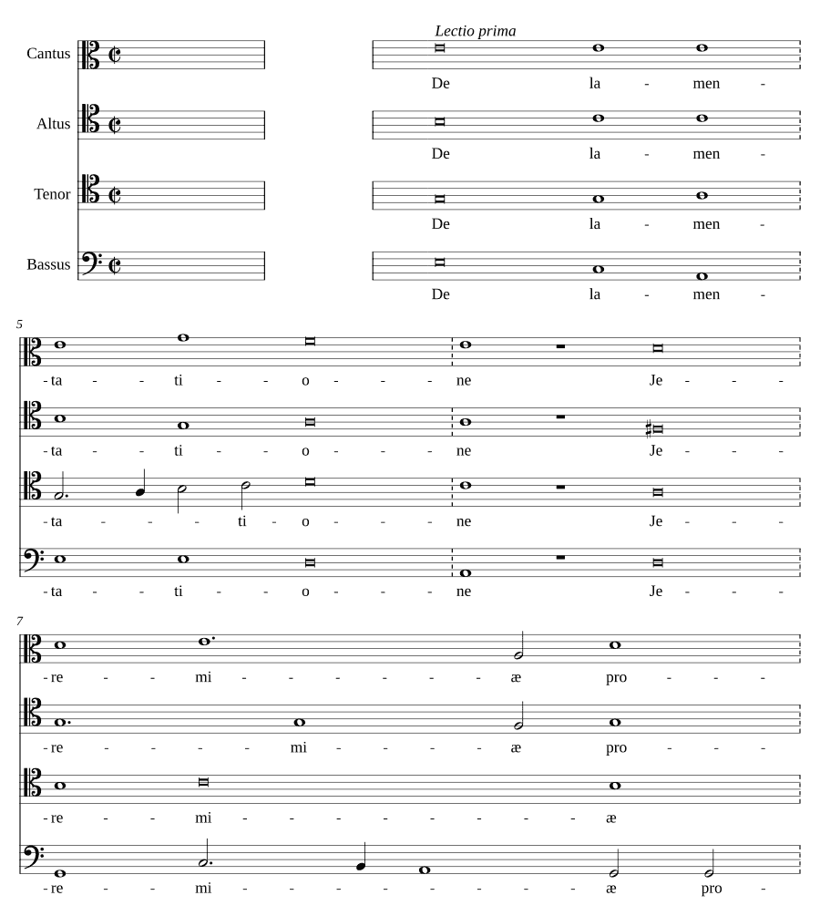 Плач пророка Иеремии, пятница (Lamentationes Jeremiae Feria VII)