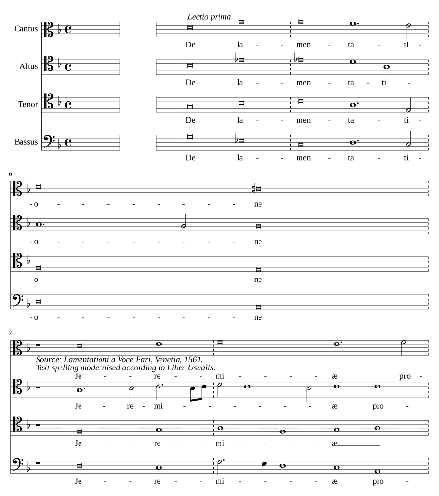Плач пророка Иеремии, четверг (Lamentationes Jeremiae Feria VI)