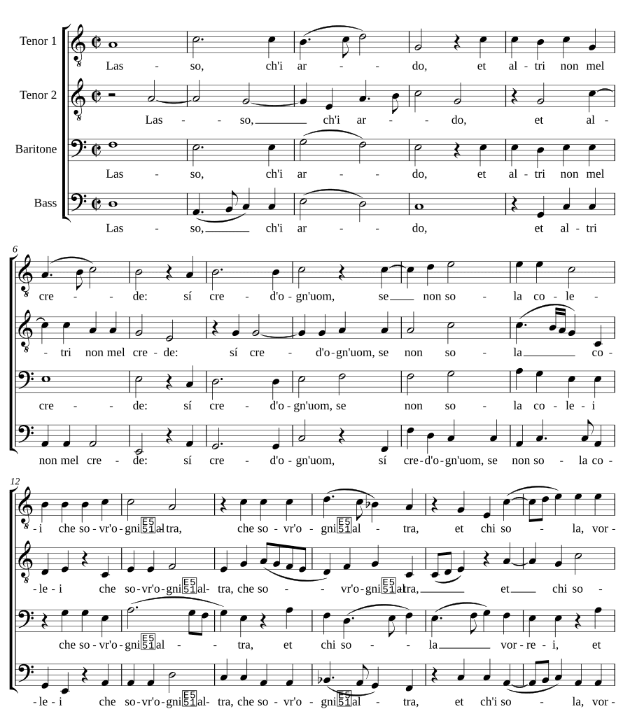 Горю, что я пылаю (Lasso ch'i ardo)