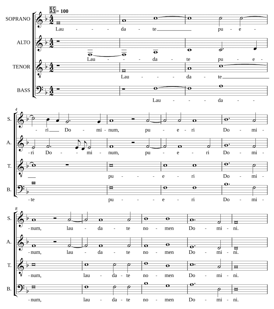 Хвалите, рабы Господа (Laudate pueri Dominum)