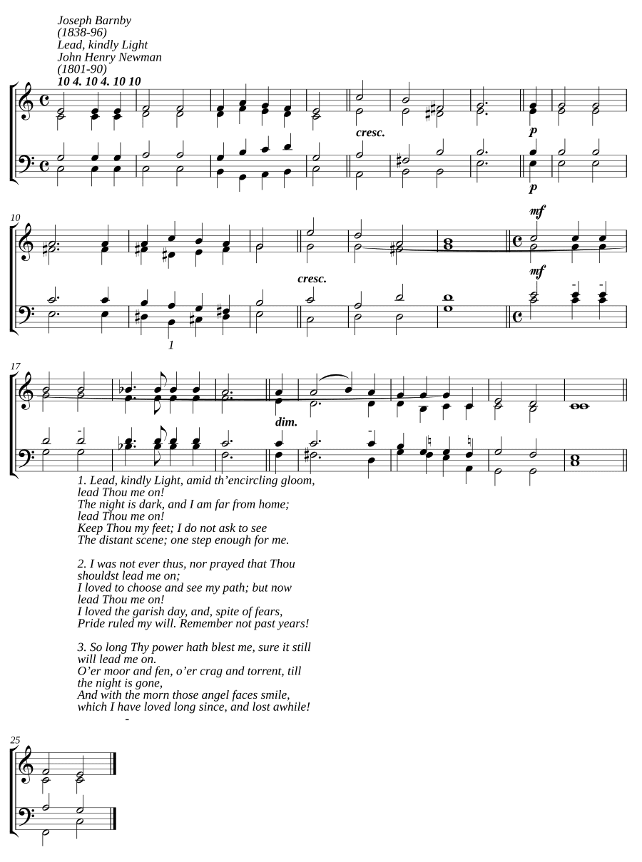 Веди, свет милосердный (Lead, kindly Light)