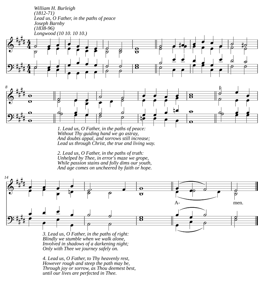 Веди нас, Отче, путями мира (Lead us, O Father, in the paths of peace)