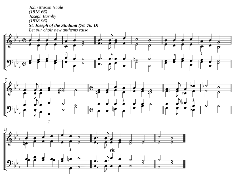 Пусть наш хор вознесёт новые гимны (Let our choir new anthems raise)